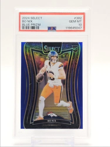 BO NIX 2024 SELECT SUITE LEVEL ROOKIE BLUE PRIZM BRONCOS RC /99 PSA 10 Q5829