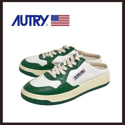 Autry Medalist Pantolette Sneaker Herren 9 US weiß grün Leder neu unbenutzt