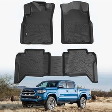 KARPAL Floor Mats Fit 2005-2015 Toyota Tacoma Double Cab Footwell Coverage ,