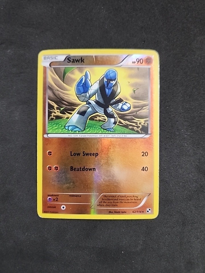 Pokémon TCG - SAWK - 62/114 - REVERSE HOLO - RARE - BLACK & WHITE (2011) - MP