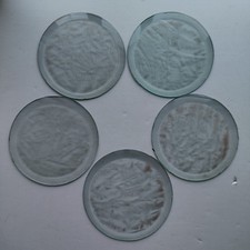 5 each Rare BIG 6" Diameter Glue Chip Round Bevels for Stained Glass Clear