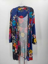 Pre-Owned Johnny Was Blue Size XL Floral Robe