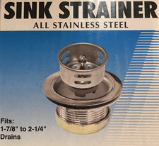 Sink Strainer Fits 1-7/8" - 2-1/4" Drain Stainless Steel Body/ Basket