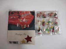 Set of 12 Polystone Mini Ornaments/Gift Tie Ons Penguin/ Polar Bear, Santa