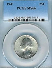 1947 Washington Quarter : PCGS MS66