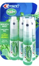 CREST SCOPE Breath Mist/Spray Long Lasting Mint 4 pk 0.24fl oz each NEW