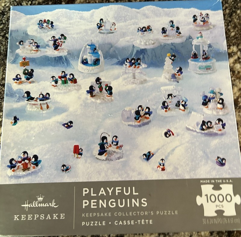 Hallmark Playful Penguins Keepsake Collectors 1000 Puzzle