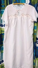 Vintage Barbizon Batiste Cotton Nightgown Pink Flowers/Lace/Pintucks EUC S/M