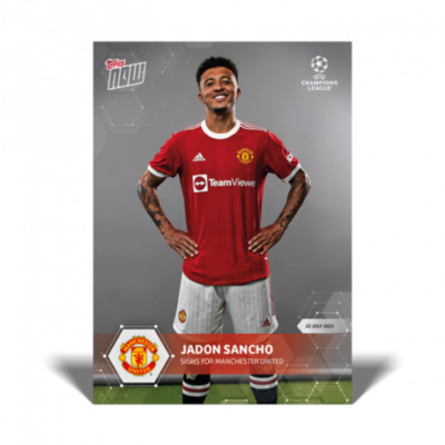 JADON SANCHO Signs for Manchester United UCL TOPPS NOW Card #PS03 PS03 Tracking