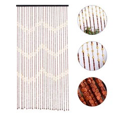 Bamboo Bead Curtain| String Door Curtains Beaded, Wooden Curtain for Doorway US