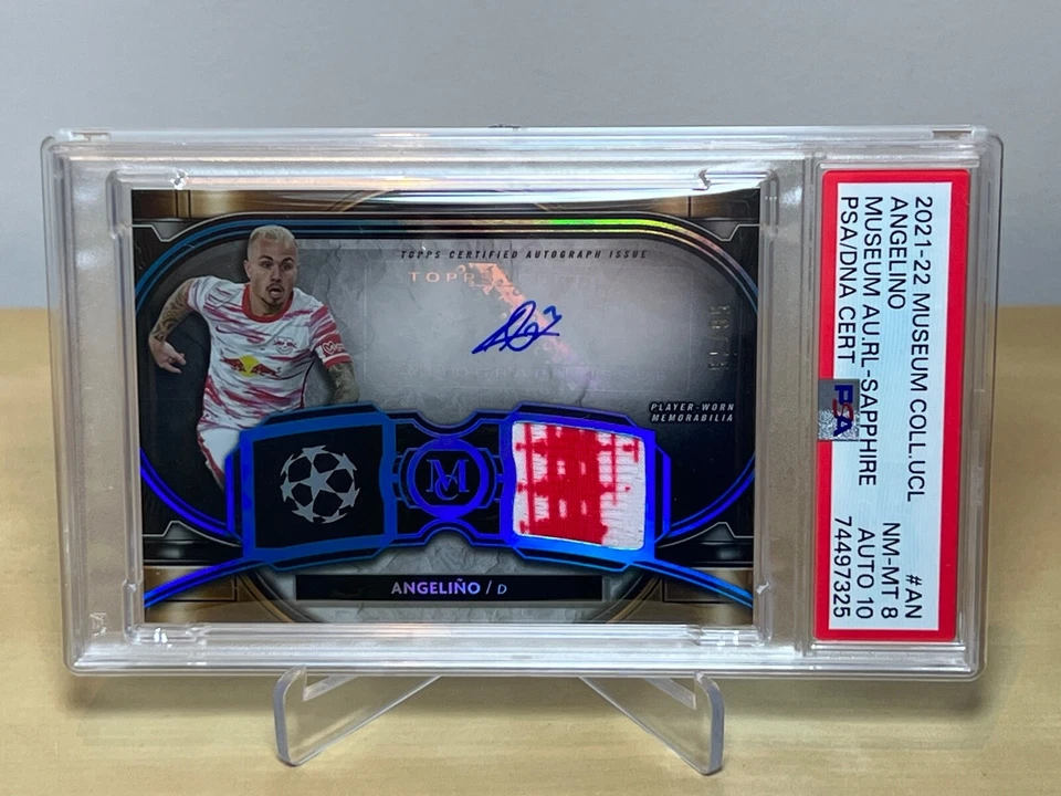 ANGELINO 2021-22 TOPPS MUSEUM 2-COLOR * RELIC + PSA w/ 10 AUTO * GALATASARAY #AN - Image 3 of 4