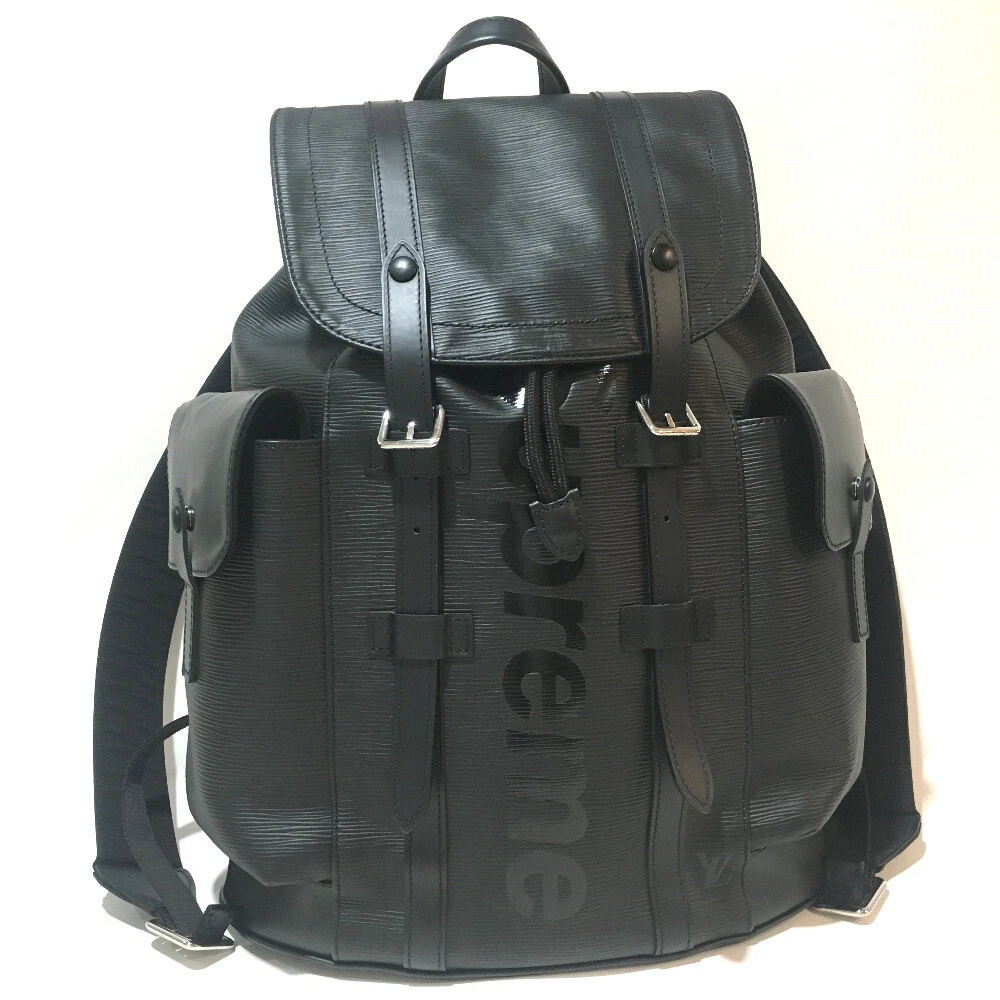 Sac à dos Louis Vuitton x Supreme Epi Christopher PM 17aw noir M53413