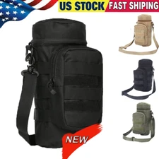 Tactical Molle Zipper Camo Water Bottle Pouch Military Shoulder Crossbody Bag US