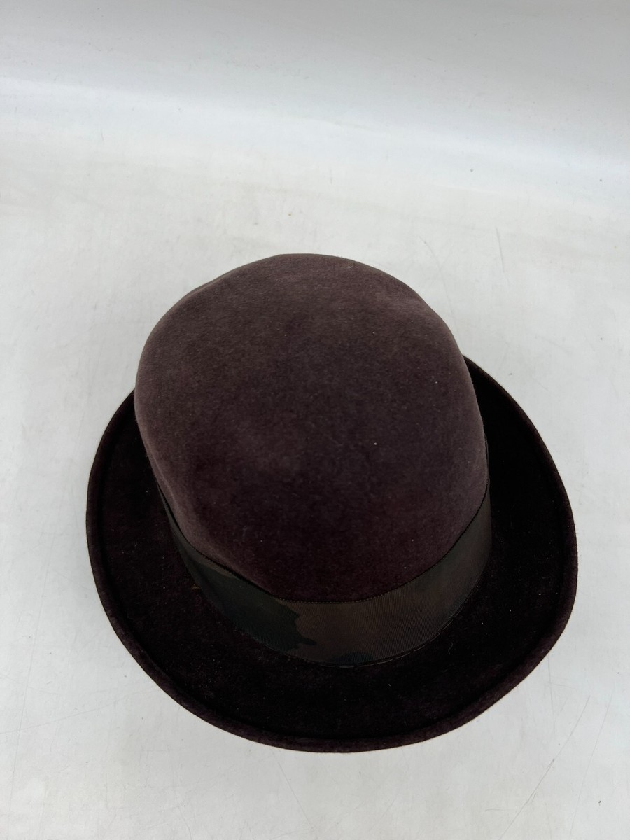 Vintage Keens British Waterproof Bowler Hat Size 7 1/2 Brown 