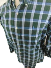 Polo Ralph Lauren Golf Large Lg Button Front Men's L/S Shirt Tilden Blue GUC