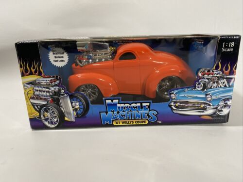 Muscle Machines '41 Willys Coupe 1/18 Scale Bright Orange Vintage NIB - Picture 13 of 13
