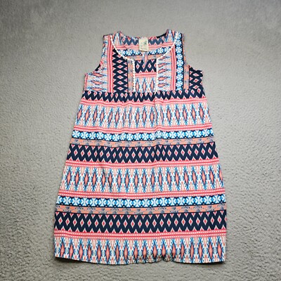 Lily Bleu Dress Youth Size 12 Sleeveless Aztec Pullover Straight Girls