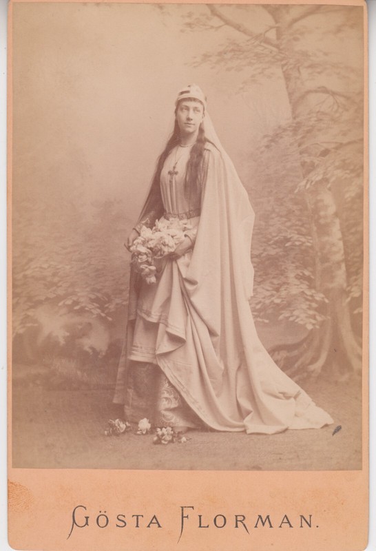Sweden 1890s. Queen Victoria of Baden by Gosta Florman in Stockholm. Vintage