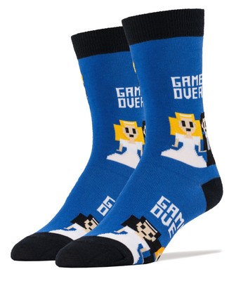 Oooh Yeah Men s Funny Crew Socks   Game Over