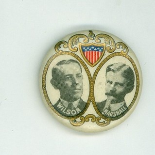 1912 Woodrow Wilson Political Campaign Jugate Pinback Button white background