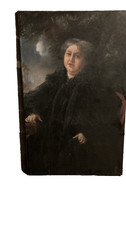 Grand tableau (135 X85) dame au manteau 