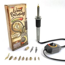 16Pcs Wood Burning Tool Kit Adjustable Temperature Pen 12 Tips Hot Knife Crafts