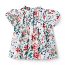 Janie and Jack Girls Floral Smocked Blouse To...