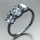 Vintage ring Natural Blue Topaz Ring 925 Sterling Silver Size 7.5 /R467642