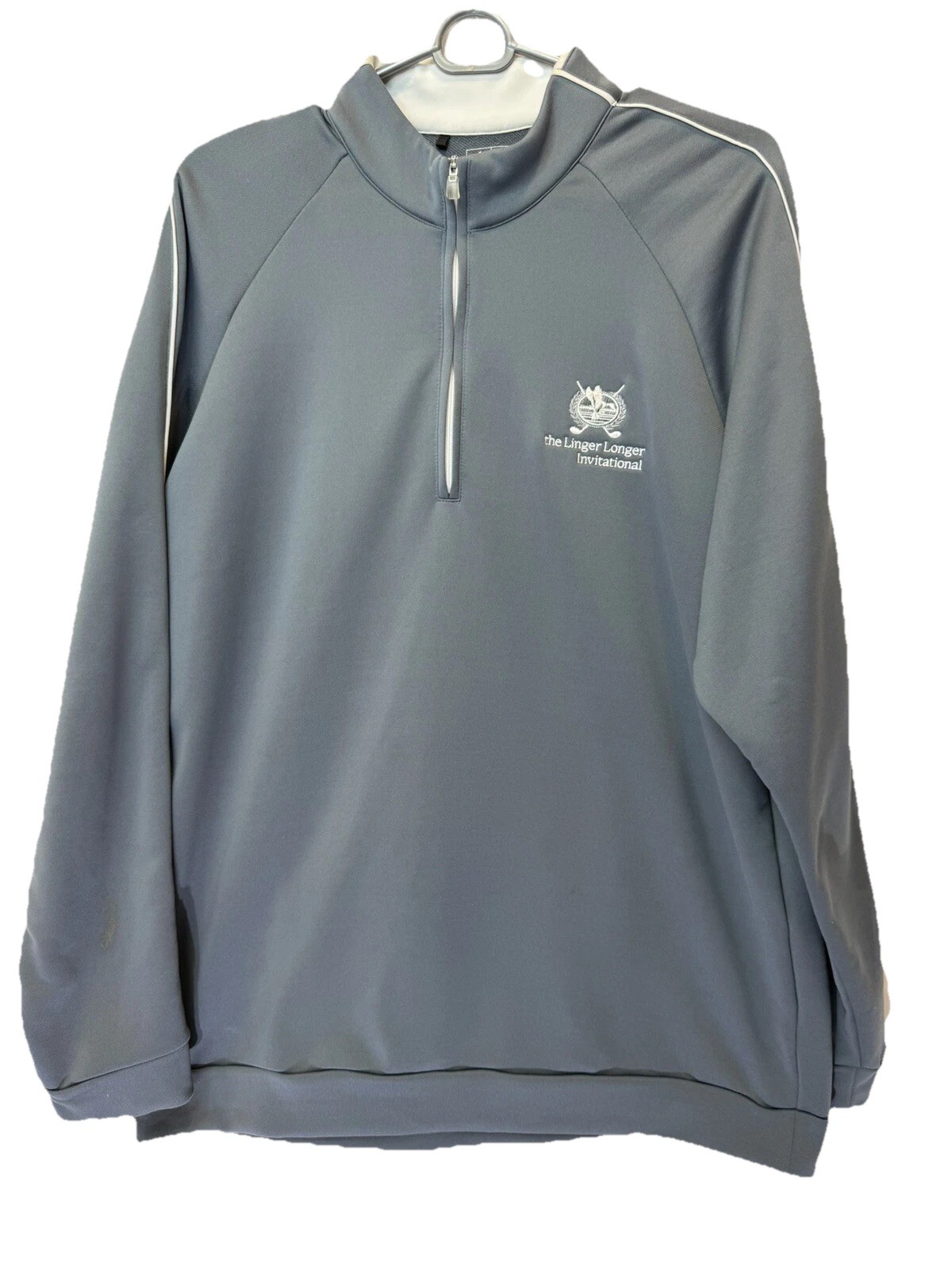 Adidas Jacket Men's Size L Gray Full Zip Climalite Linger Longer Invitational