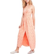 Free People Womens Fresh as a Daisy Maxi A-line Dress, vintagecoral, 6