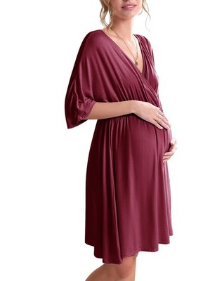 Ekouaer 3 in 1 Labor/Delivery/Hospital Gown Maternity Dress Nursing  Nightgown... | eBay