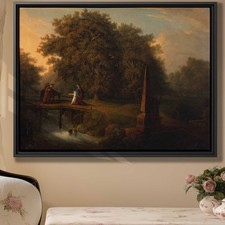 Rural Landscape Oil Painting Floral Still Life Rustic Canvas Wall Art Print