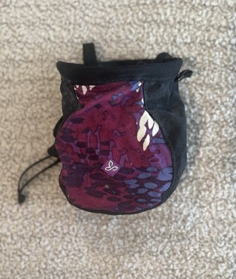 PrAna Chalk Bag Climbing Boulder Purple Graphic w Chalk Sock