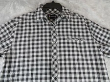 Smartwool Shirt Mens XL Black White Plaid Merino Wool Organic Cotton Button Up