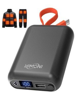 𝟭𝟮𝗩/𝟱𝗩 𝟮𝗔 𝟯𝗔 𝟮𝟬𝟬𝟬𝟬𝗺𝗔𝗵 Heated Jacket Battery Pack for Wulcea,...