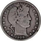 1908-D 50c Barber Half Dollar ~ VG
