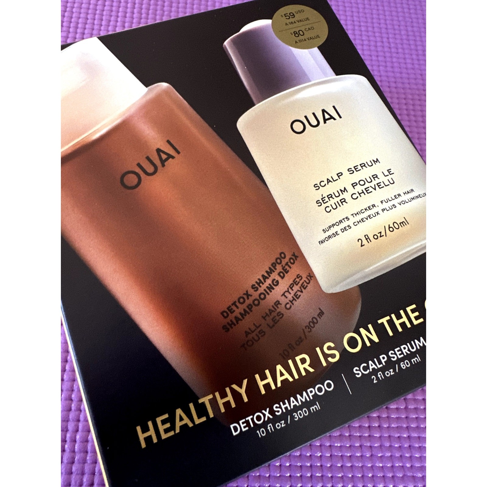 OUAI Hair Set DETOX SHAMPOO full size & SCALP SERUM NEW
