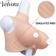 Realistic Fake Boobs For Crossdresser C-G Cup Silicone Breast Forms Breast Plate
