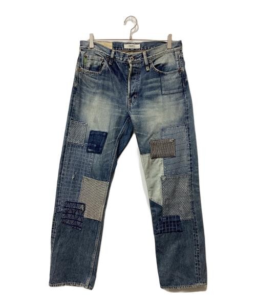 FDMTL Distressed Sashiko Patchwork Denim Pants Me… - image 1