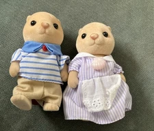 Sylvanian Families Calico Critters Neptune Sea Otter Family Set of 2 - Rare