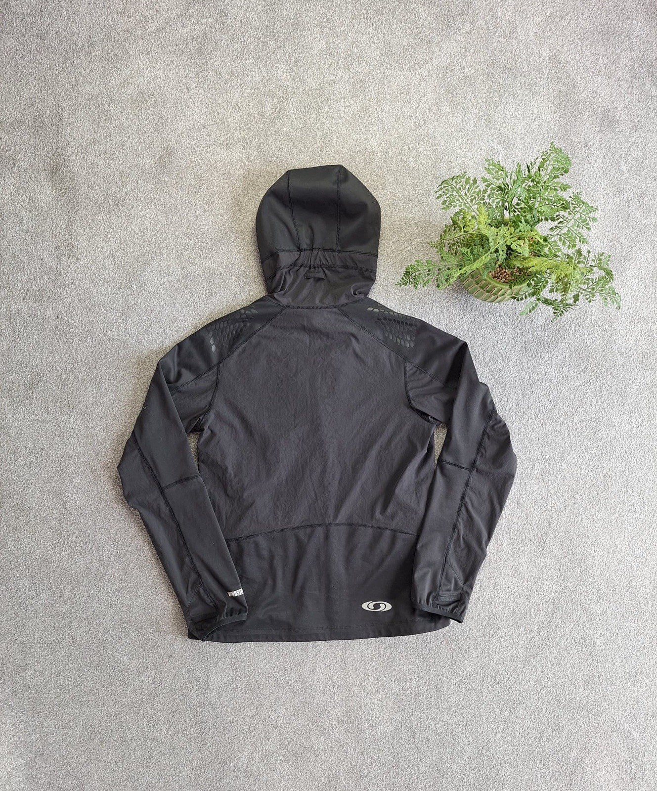 Salomon Giacca a vento donna bellissima nera e blu con cappuccio M