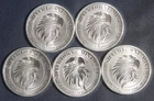 FIVE (5) SILVERTOWNE MINT 1 oz 999 Silver Rounds Eagle Lot 101046