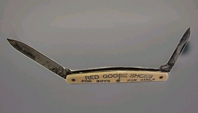 Vintage Friedman-Shelby Red Goose Shoes Advertising 2 Blade Pocket Knife