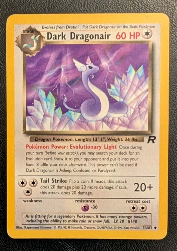 Dark Dragonair 33/82 Team Rocket Non Holo Regular Pokemon Card