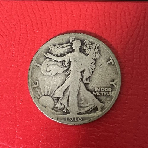 1916 Walking Liberty Half Dollar - Good Condition First Year- Low Mintage