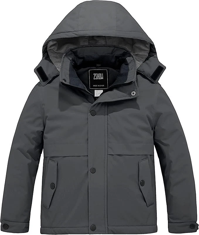 ZSHOW Boys' Waterproof Ski Jacket Hooded Fleece Lined Warm Winter Coat 14-16