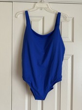 Athleta NWT Hermosa One Piece Swimsuit BLUE Size Large LINED ADJUSTABLE STRAP