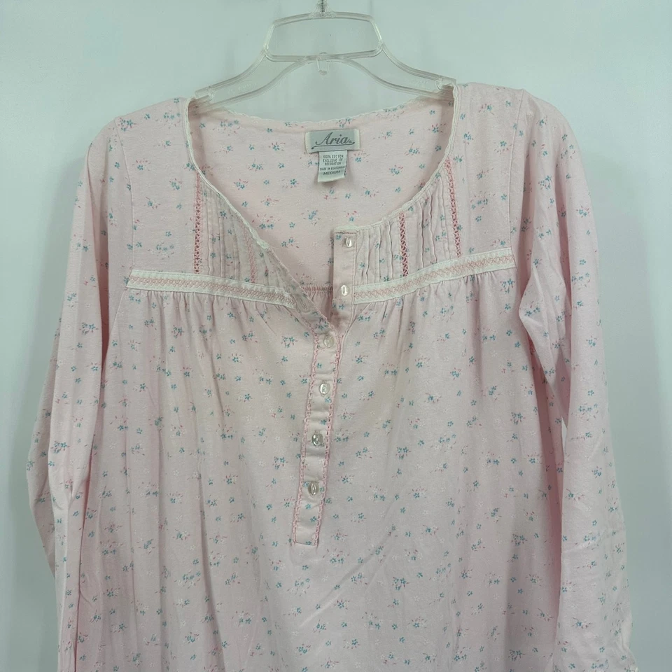 Camisón Aria Mujer Talla M Rosa Floral Cottagecore Pradera Delicado Femenino  Foto 2 de 4