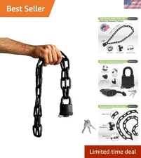 Weather-Resistant 8mm Thick Stainless Steel Security Chain & Padlock for Gates
