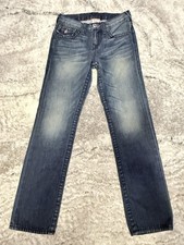 True Religion Jack Boys Jeans 8 fit 26" Blue Denim Straight Leg Classic RED tab
